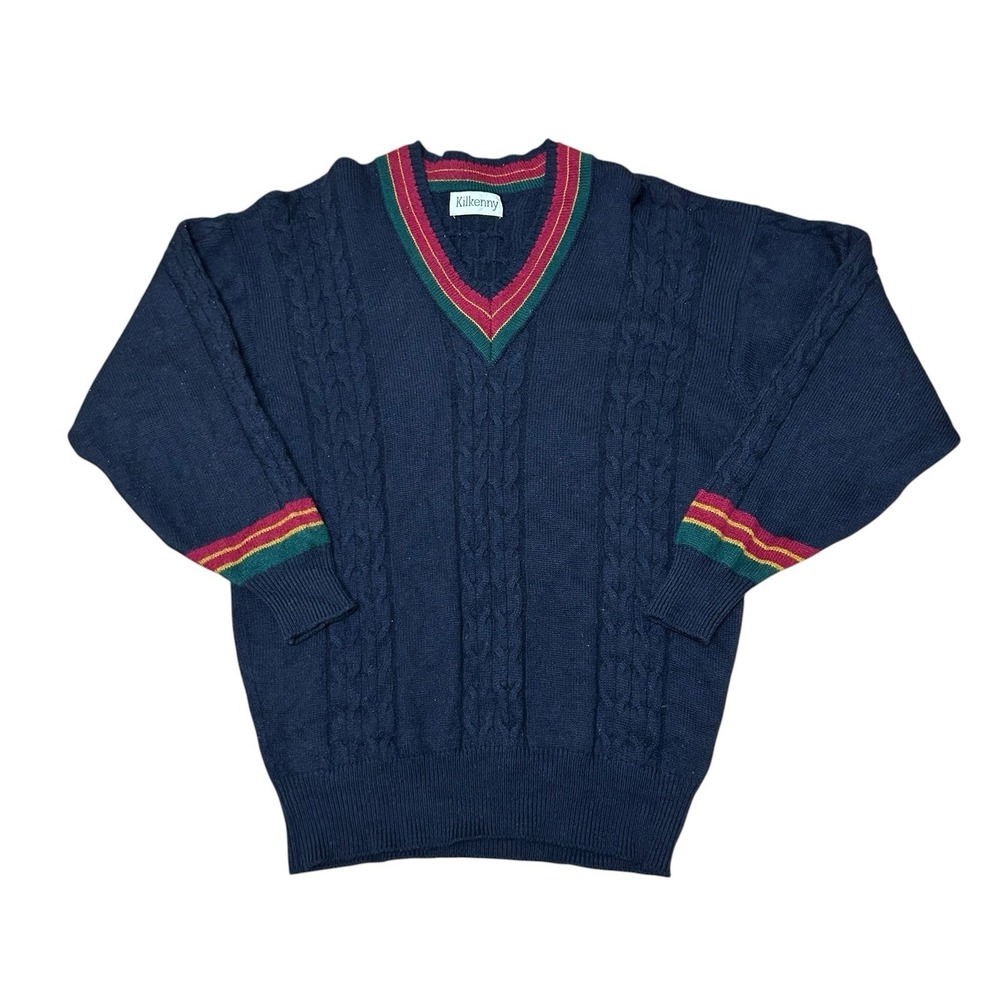 Vintage Kilkenny Sweater Adult Medium Blue Ireland 100%‎ New Wool